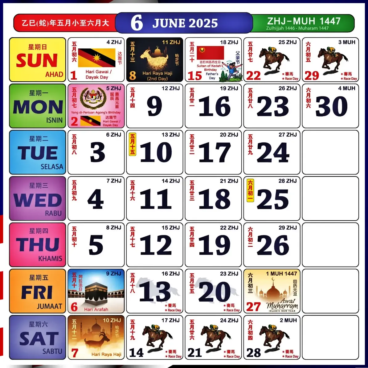 kalendar kuda jun 2025