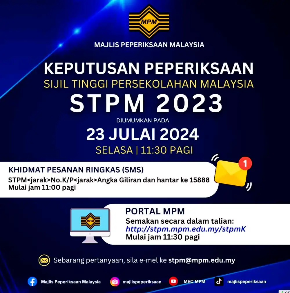 tarikh semakan keputusan stpm 2023