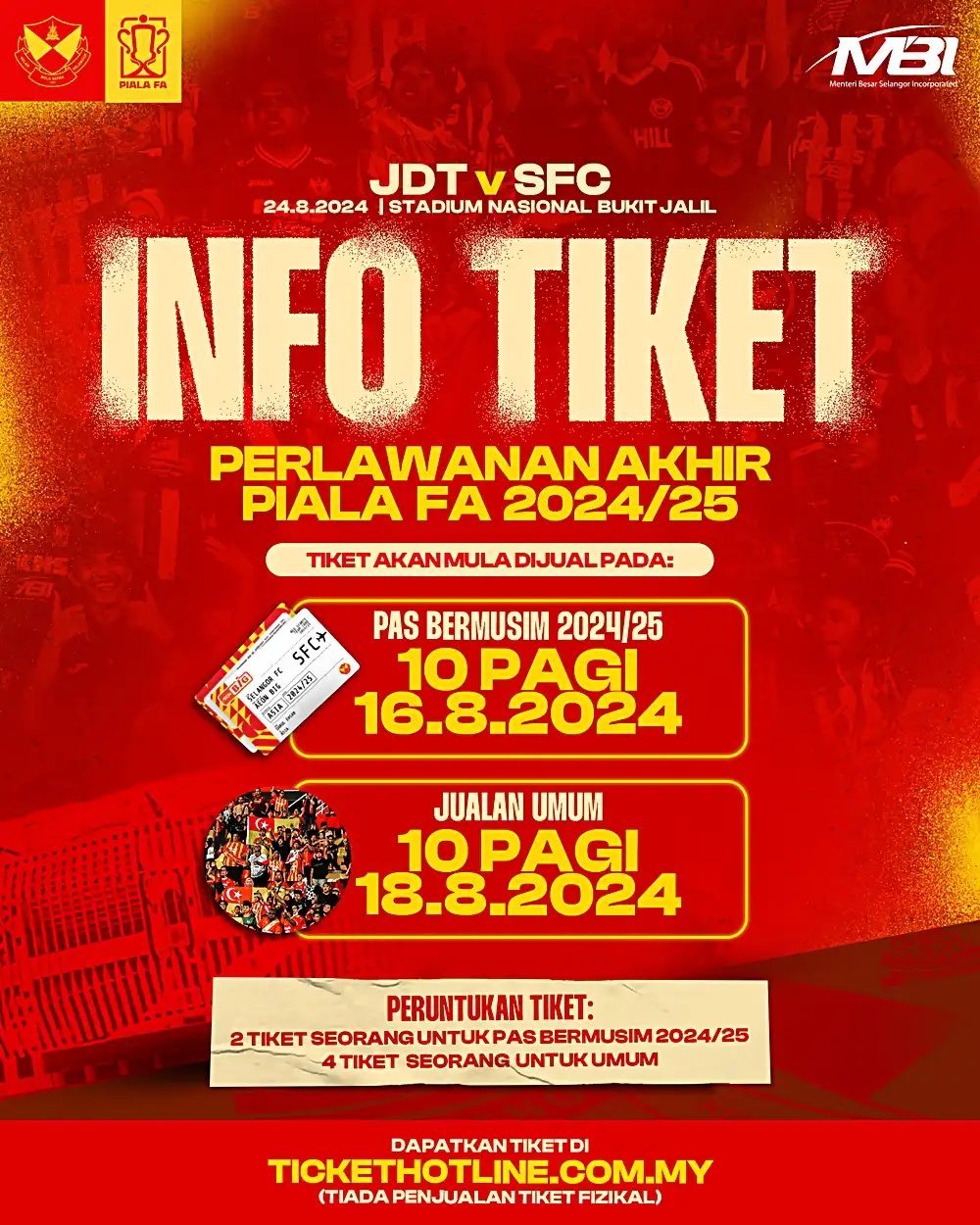 tiket selangor fc final piala fa 2024