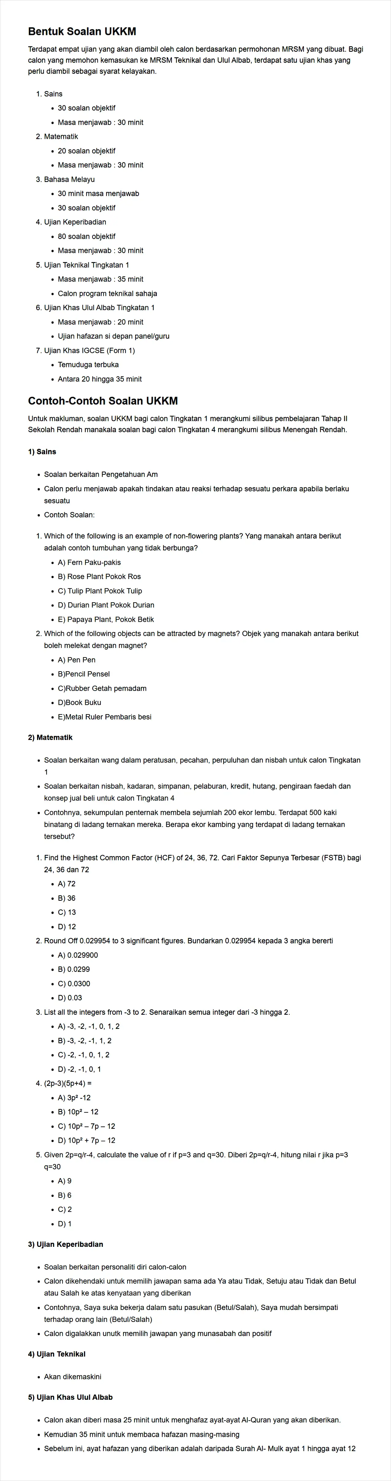 contoh format soalan ukkm mrsm