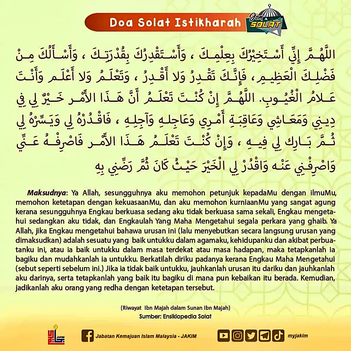 doa solat istikharah jakim