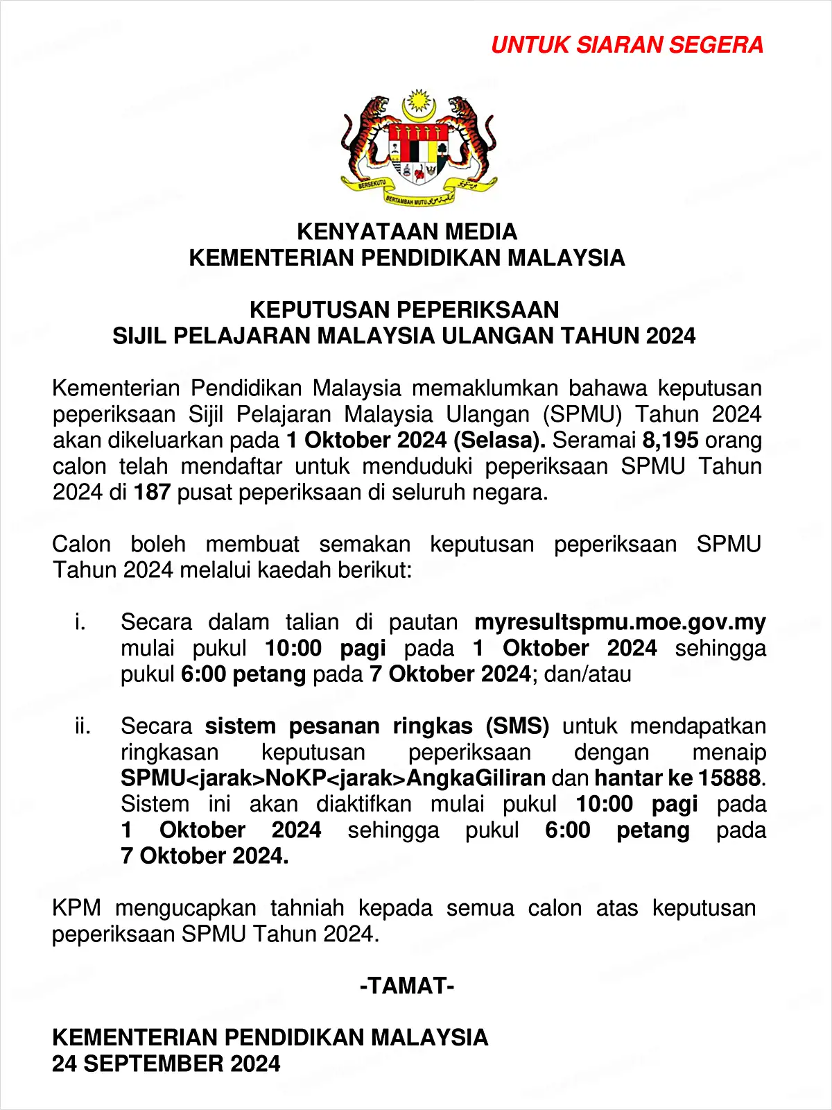 kenyataan media keputusan spmu 2024