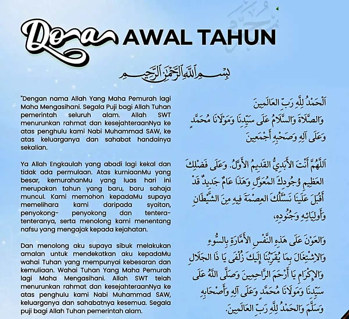 doa awal tahun masihi